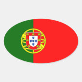 Portugese vlag ovale sticker (Voorkant)