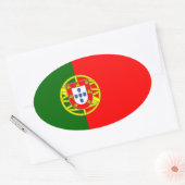 Portugese vlag ovale sticker (Envelop)