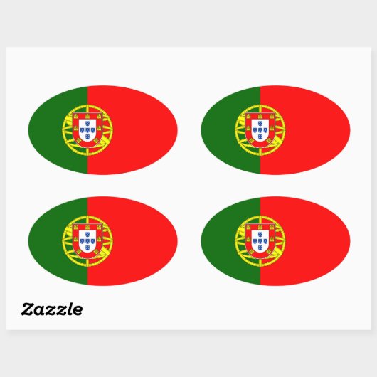 Portugese vlag ovale sticker (Vel)