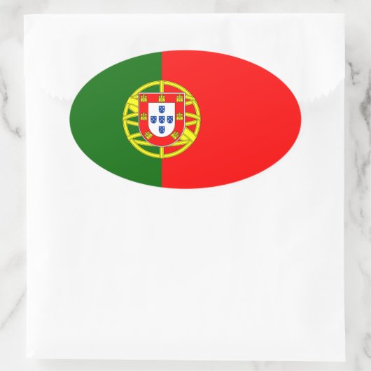 Portugese vlag ovale sticker (Tas)