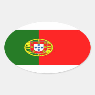 Portugese vlag ovale sticker