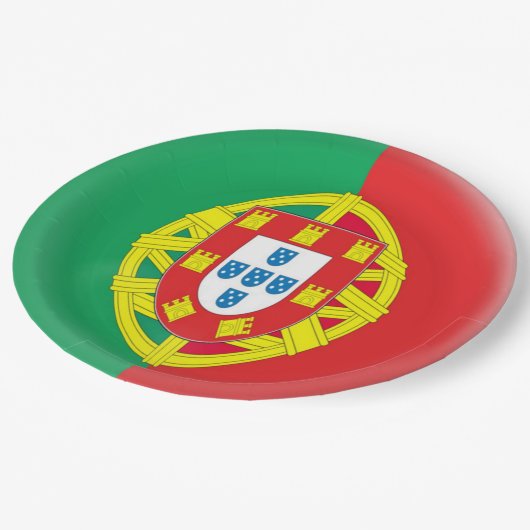 Portugese vlag papieren bordje (Gekanteld)