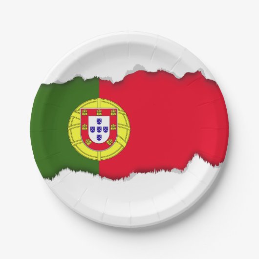 Portugese vlag papieren bordje (Voorkant)