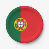Portugese vlag papieren bordje (Voorkant)