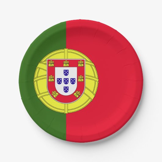 Portugese vlag papieren bordje (Voorkant)