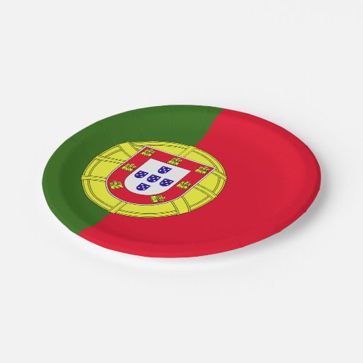 Portugese vlag papieren bordje (Gekanteld)