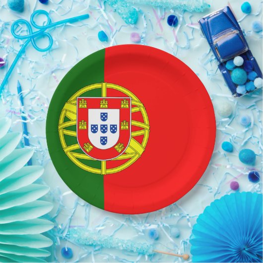Portugese vlag papieren bordje (Feest)
