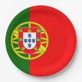 Portugese vlag papieren bordje (Voorkant)