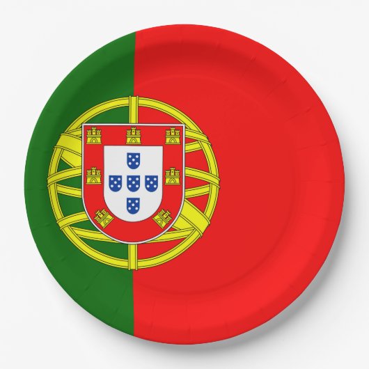 Portugese vlag papieren bordje (Voorkant)