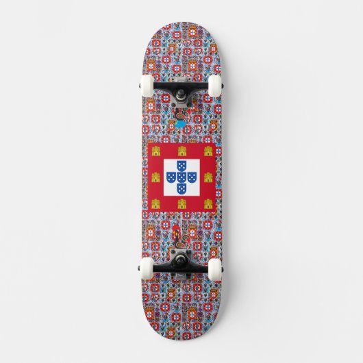 Portugese vlag persoonlijk skateboard (Voorkant)