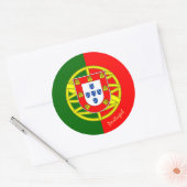 Portugese vlag & Portugal mode sticker/sport Ronde Sticker (Envelop)