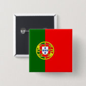 Portugese vlag (Portugal) Vierkante Button 5,1 Cm (Voorkant /achterkant)
