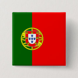 Portugese vlag (Portugal) Vierkante Button 5,1 Cm
