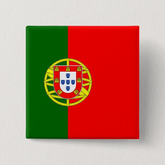 Portugese vlag (Portugal) Vierkante Button 5,1 Cm (Voorkant)