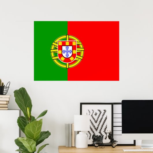 Portugese vlag poster (Thuiskantoor)