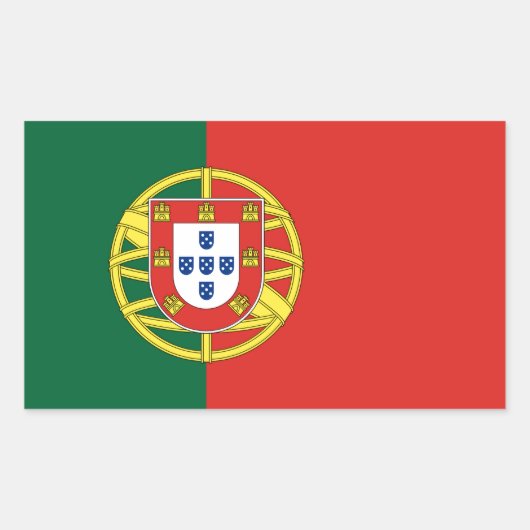 Portugese vlag rechthoekige sticker (Voorkant)