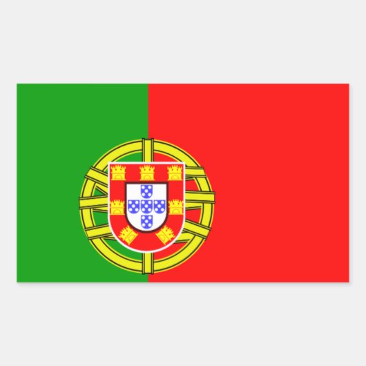 Portugese vlag rechthoekige sticker (Voorkant)