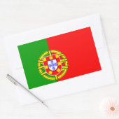 Portugese vlag rechthoekige sticker (Envelop)