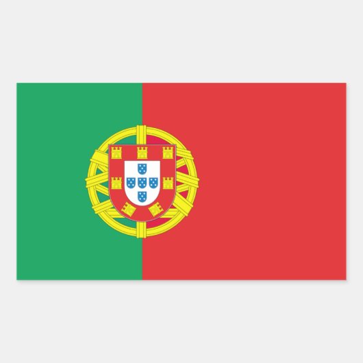 Portugese vlag rechthoekige sticker (Voorkant)