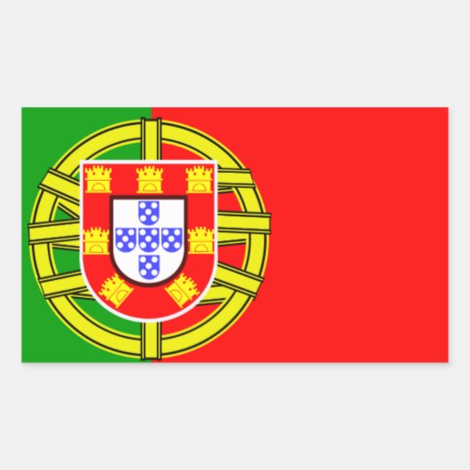 Portugese vlag rechthoekige sticker (Voorkant)