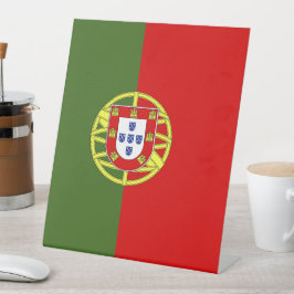 Portugese vlag reclamebord met voetstuk