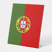 Portugese vlag reclamebord met voetstuk (Voorkant)