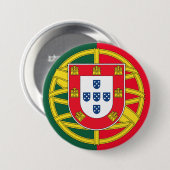 Portugese vlag ronde button 7,6 cm (Voorkant /achterkant)