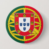 Portugese vlag ronde button 7,6 cm (Voorkant)