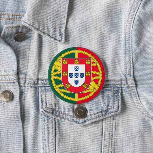 Portugese vlag ronde button 7,6 cm (In situ)