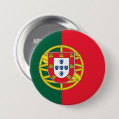 Portugese vlag ronde button 7,6 cm (Voorkant /achterkant)
