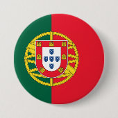 Portugese vlag ronde button 7,6 cm (Voorkant)