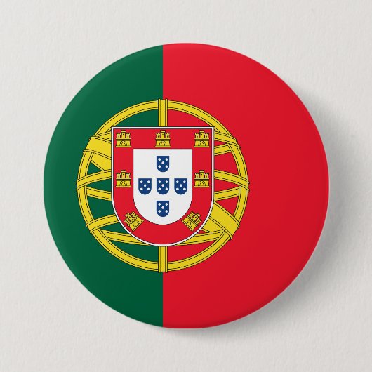 Portugese vlag ronde button 7,6 cm (Voorkant)