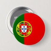 Portugese vlag ronde button 7,6 cm (Voorkant /achterkant)