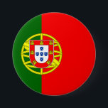 Portugese vlag ronde button 7,6 cm<br><div class="desc">Portugese vlag</div>