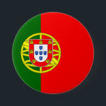 Portugese vlag ronde button 7,6 cm<br><div class="desc">Portugese vlag</div>