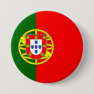 Portugese vlag ronde button 7,6 cm