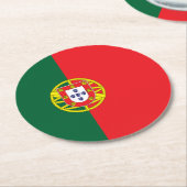 Portugese vlag ronde kartonnen onderzetter (Gebogen)