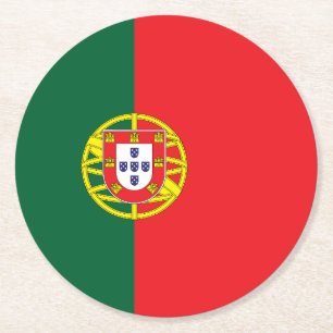 Portugese vlag ronde kartonnen onderzetter