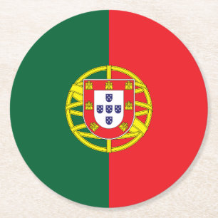 Portugese vlag ronde kartonnen onderzetter