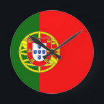 Portugese vlag ronde klok<br><div class="desc">Portugese vlag</div>