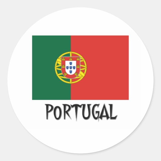 Portugese vlag ronde sticker (Voorkant)