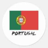 Portugese vlag ronde sticker (Voorkant)