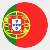 Portugese vlag ronde sticker (Voorkant)