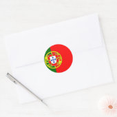 Portugese vlag ronde sticker (Envelop)