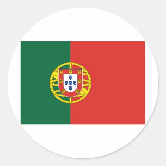 Portugese vlag ronde sticker (Voorkant)
