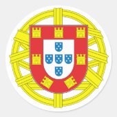 Portugese vlag ronde sticker (Voorkant)