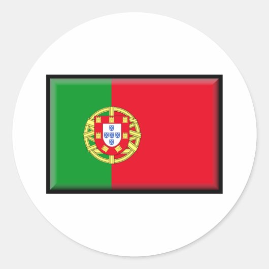 Portugese vlag ronde sticker (Voorkant)