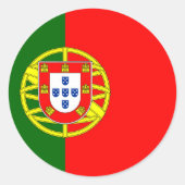 Portugese vlag ronde sticker (Voorkant)