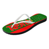 Portugese vlag Rood groen twee kleur Teenslippers (Schuin)
