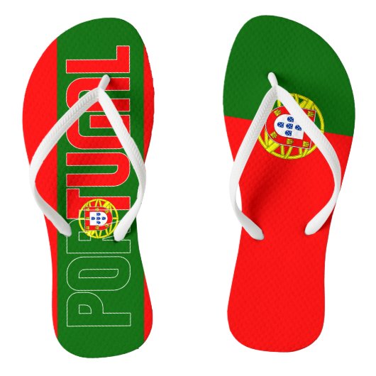 Portugese vlag Rood groen twee kleur Teenslippers (Voetbed)